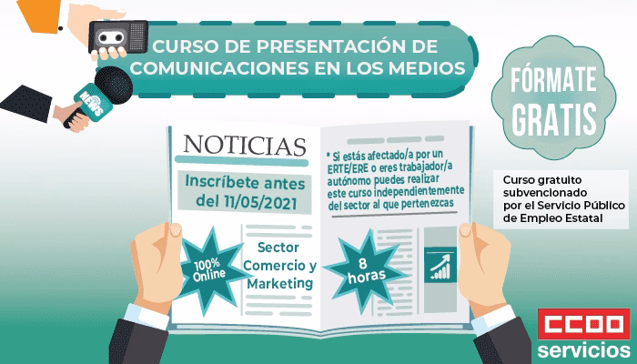 Curso de Presentación de Comunicaciones en los Medios. Formación gratuita. 11 de mayo